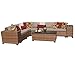 TK Classics Laguna 9 Piece Wicker Patio Sectional Set in Tan