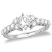 14k White Gold Round Diamond Engagement Ring w/ Round Sidestones (3/4 ct center, 1.51 cttw, G-H Color, I1 Clarity)