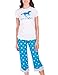 Juniors Live to Ride 2 Piece Pajama Set with Heart Capri Pants
