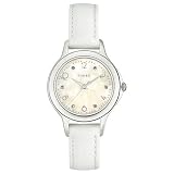 Timex Ladies Diamond Accented White Leather Strap Watch #T2M575 by Timex
