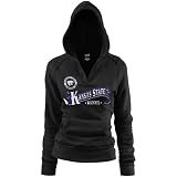 Kansas State Wildcats Ladies Black Rugby Distressed Deep V-neck Hoody Sweatshirt