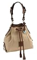 Dooney Bourke Leather Slouch Drawstring Bag Ivory