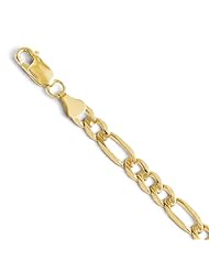 10k Yellow gold Leslies 6.0mm Concave Figaro Chain