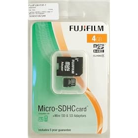 Fujifilm 4GB Class 4 Micro SDHC Universal SD Card includes Adaptor For Mini SD and Full size SD