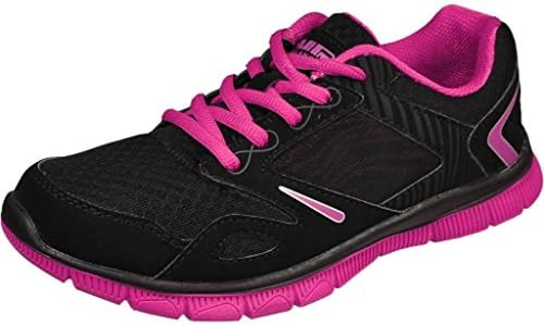 Air Balance Girls Youth Black/Fuchsia Lightweight Mesh Running Shoes