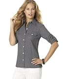 Karen Scott Polka-Dot Three-Quarter-Sleeve Shirt