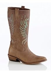Trendstarker Stiefel aus Nappaleder in Taupe Gr. 37