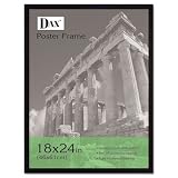 Black Wood Poster Frame with Plexiglas Window, Wide Profile, 24 x 36