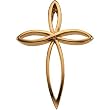 14K Yellow Gold Cross Pendant - 36.25x26.25mm