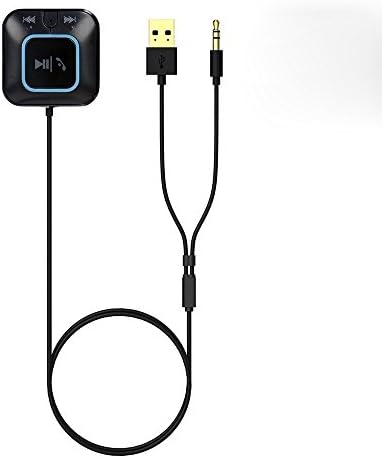 Pacuwi Wireless Bluetooth 4.0 Receiver Audio Adapter (NFC-Enabled) Hands-Free Car Kit with 3.5mm Aux Jack for Sound System