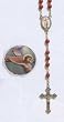 Rose Petal Scented Rosary - Crucifixion Centerpiece - Byzantine Cross - 18in. Chain - Matching Case - IMPORTED FROM ITALY