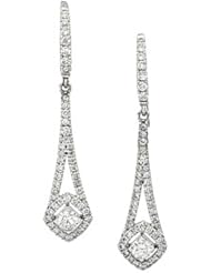14K White Gold Diamond Earrings - 0.75 Ct. -- LIFETIME WARRANTY