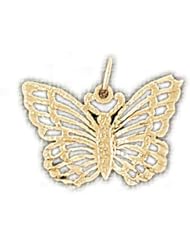 Dazzlers Solid 14k Gold Butterfly Charm Pendant Available in three colors from jewelsberry (weights: 1.0 grams only)