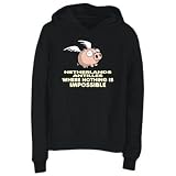 Hoodie Womens Black  Netherlands Antilles where nothing is impossible  Countries