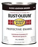 Rust-Oleum 7775502 Stops Rust, 32 oz. Quart, Gloss Leather Brown