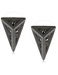 Sam Edelman Open Cage Pave Matte Hematite Colored Stud Earrings