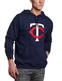 MLB Men's Minnesota Twins Suede Tek Long Sleeve Hooded Fleece Pullover (Athletic Navy, X-Large)