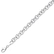 14K White Gold Single Link Charm Bracelet - 7.25 inches