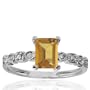 10k White Gold Citrine and Diamond Ring (.06 cttw, I-J Color, I1 Clarity), Size 7