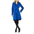 Mossimo&reg; Black Women's Satin Wrap Trench Jacket - Blue Moire