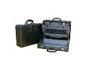 Black Leather Look Travel Attache Briefcase /w Divider