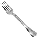 Plastic Forks Silver - Set of 100 | Disposable Forks, Plastic Silverware