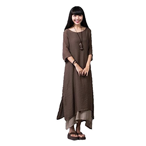 office mushroom ワンピース レディース きれいめ　ロング丈　 バイカラー