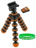 Flexible Tripod (Orange / Black) for Fujifilm FinePix J27 Digital Camera