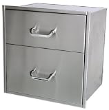 Solaire Wide/Shallow Stainless Steel Drawer Set for Built-in Islands, Set of 2