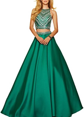 Sweetdresses Two Pieces Long Prom Dresses Rhinstone Jewel Evening Dress 8