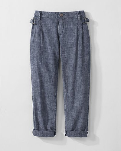 Spiegel Chambray Denim Roll Cuff Capri by Newport News