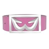 The White Ball Mens White Gold Zen Buckle with Genuine Italian Leather 40mm Strap, Baby Pink