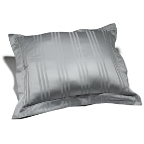 Pinzon Graphite Stripe Jacquard Woven Sateen Sham