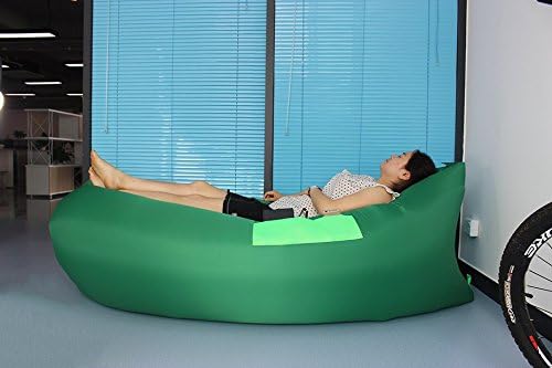 Kitoch® 2016 Newest Fast Inflatable Sleeping Bag same with Lamzac Hangout suitable for Camping &amp; Travel ,Air Mattress Bed Beach Sofa Only Need Ten Seconds (Green)