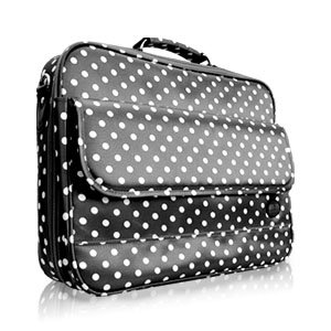15-17" Black Polka Dot Laptop Carrying Bag 