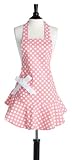Jessie Steele Geranium Pink and White Polka Dot Josephine Apron