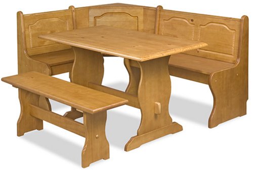 Kitchen: Solid Wood Kitchen Corner Breakfast Nook   Honey Finish FREE SHIPPING!