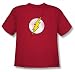 Search : The Flash Logo Distressed Youth S/S T-shirt in Red by DC Comics