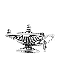 Sterling Silver Three Dimensional Movable Magic Genie Lamp Charm