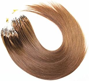 22" Loop Micro Ring Beads Tipped Brazilian Virgin Hair Remy Human Hair Extensions 50 Strands 50g (#4 Medium brown)