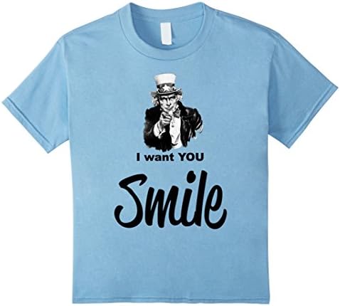 Kids i want you smile t shirt - smile t shirt 10 Baby Blue