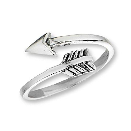 .925 Sterling Silver Arrow Wrap Style Ring, Size 8