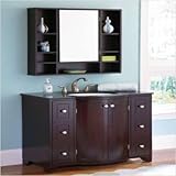 Decolav 9700-RM Wood Frame Medicine Cabinet with Double-Sided Mirror, Red Mahogany