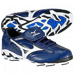 Mizuno Little Kid/Big Kid 9-Spike Youth Franchise Low G4 Cleat,Royal/White,4 M Big Kid