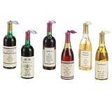Wine Bottle Set Christmas Ornaments (Set of 6)