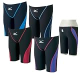 ミズノ【Mizuno】競泳用水着 ハーフスパッツ 85RD-008 ハーフスーツ 男子競泳水着 FINA承認モデル メンズ ダークネイビー×ライトブルー(82) SS