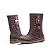 Alexis Leroy Winter Fashion Womens' Classic Solid Buckle Style Ankle High Snow Boots