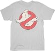 Ghostbusters Distressed Retro Logo Silver T-Shirt Tee