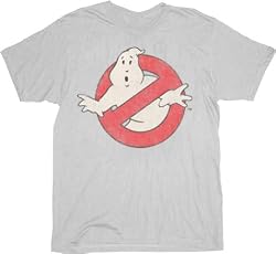 Ghostbusters Distressed Retro Logo Silver T-Shirt Tee