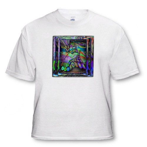  mimulux Fine Art - ANGELS AND UFOS abstract art angels ufo fantasy fantastic scifi surreal blue green - T-Shirts